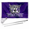 College Flags & Banners Co. Weber State Wildcats Flag and Pole Bracket Mount Bundle view 1