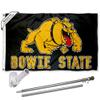 College Flags & Banners Co. BSU Bulldogs Bowie State Flag and Pole Bracket Mount Bundle view 1