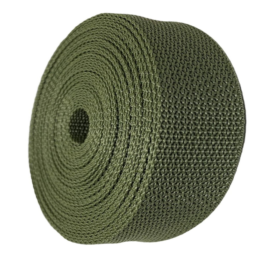 GGR Supplies Durable Polypropylene UV Resistant Webbing Straps Ideal for DIY Projects, Pet Collars, Outdoors, Crafts and Much More. 1 Inch (Olive Drab, 100)