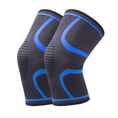 YUNSI Elbow 1Pair Knee Pads Breathable Nylon Elastic Sports Knee Support Brace Running Fitness Basketball Football Protector Joelheiras for Adult (Color : Blue, Size : XXL)