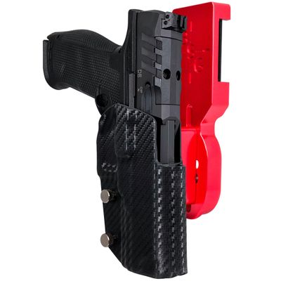 Pro Heavy Duty Competition Holster fits Walther PDP 4.5in (Polymer Frame) (Right-Hand Draw, Red/Carbon Fiber)
