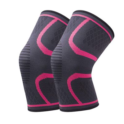 YUNSI Elbow 1Pair Knee Pads Breathable Nylon Elastic Sports Knee Support Brace Running Fitness Basketball Football Protector Joelheiras for Adult (Color : Rose, Size : XL)
