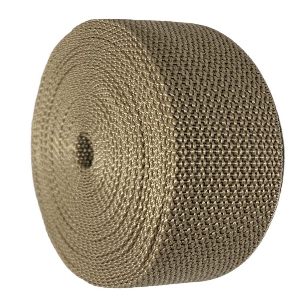 GGR Supplies Durable Polypropylene UV Resistant Webbing Straps Ideal for DIY Projects, Pet Collars, Outdoors, Crafts and Much More. 1 Inch (Jute, 100)