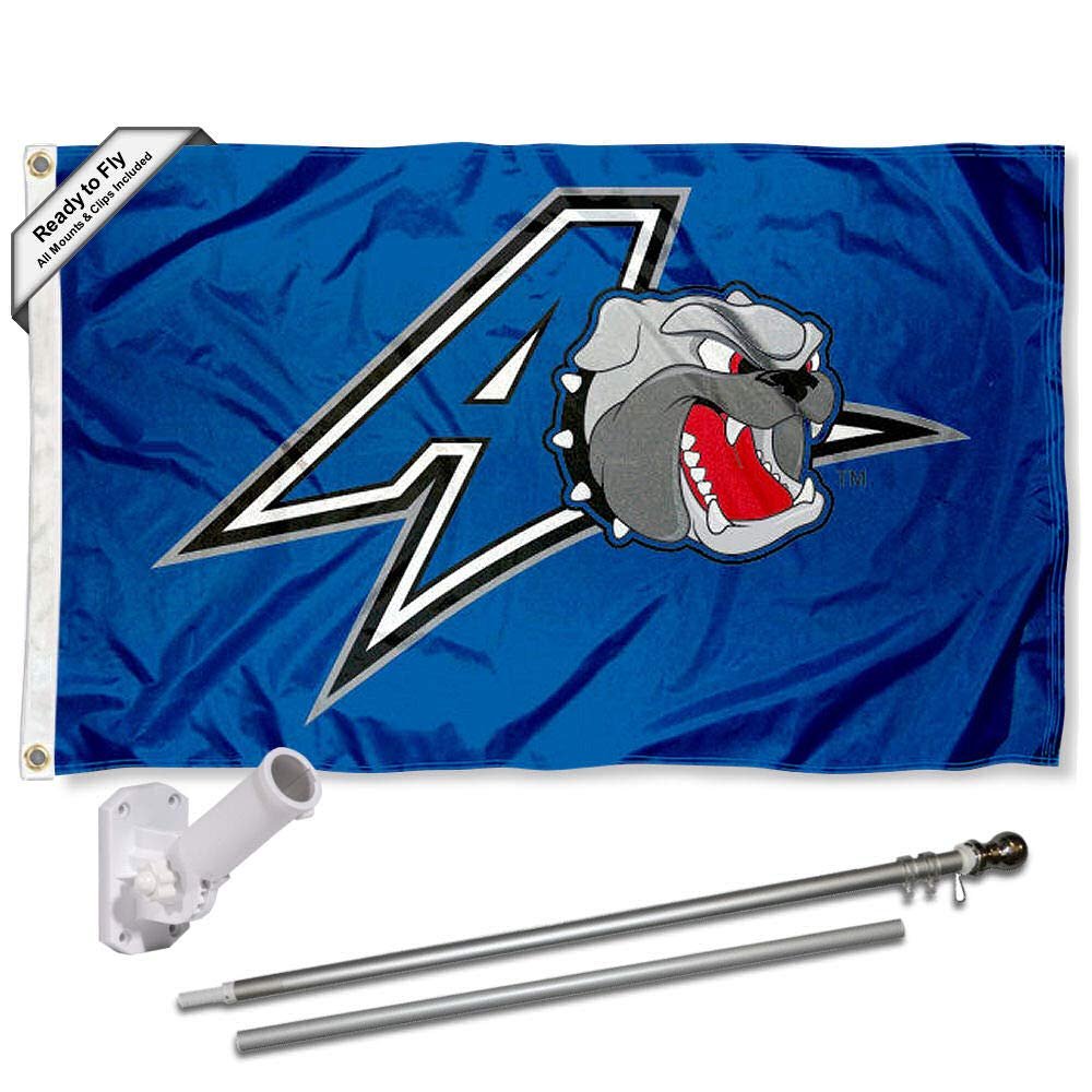 College Flags & Banners Co. UNC Asheville Bulldogs Flag and Pole Bracket Mount Bundle