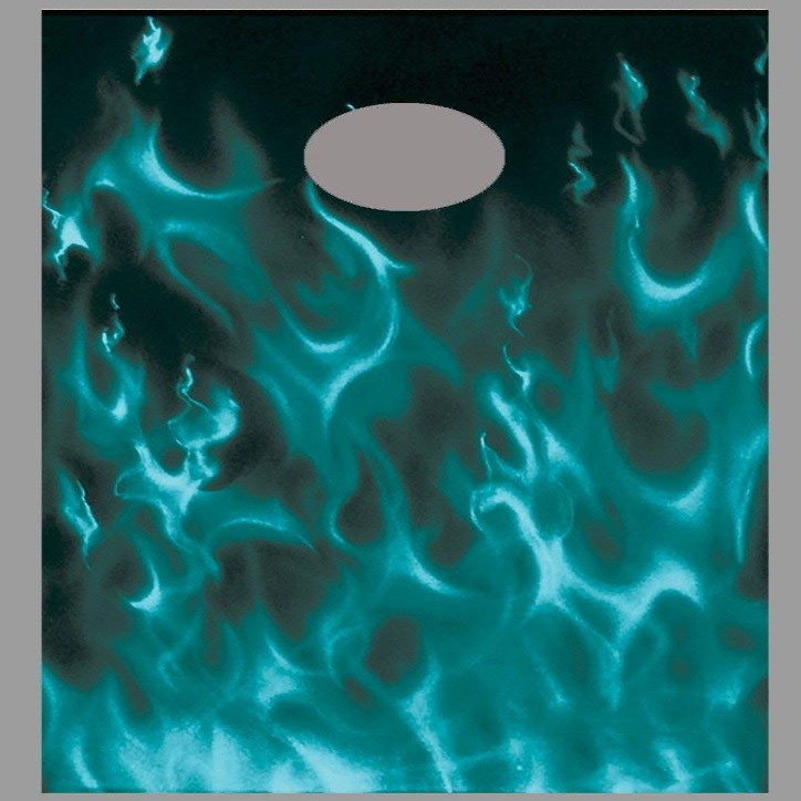 Lets Print Big Teal Flames Cornhole Board Decal Wrap