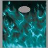 Lets Print Big Teal Flames Cornhole Board Decal Wrap view 1