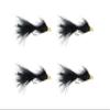 Wild Water Fly Fishing Cone Head Black Wooly Buggers, Size 6, Qty. 4, for Deeper Water Fish, Trout, Pike, and Bass view 1