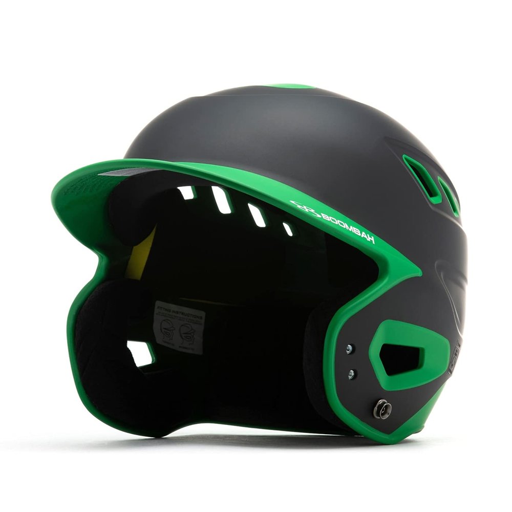 Boombah DEFCON Batting Helmet Black/Kelly Green - Size Senior 7" - 7 3/4"