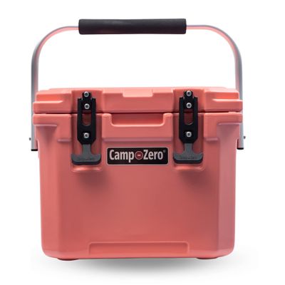 CAMP-ZERO 10L-10.6 Quart Portable Hard Cooler Ice Chest, Perfect for Drinks, Lunch, Beach, Picnics, Boating, Camping and Travel with 2 Molded-in Cup Holders and Folding Aluminum Handle