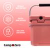 CAMP-ZERO 10L-10.6 Quart Portable Hard Cooler Ice Chest, Perfect for Drinks, Lunch, Beach, Picnics, Boating, Camping and Travel with 2 Molded-in Cup Holders and Folding Aluminum Handle view 2