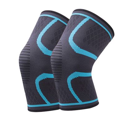 YUNSI Elbow 1Pair Knee Pads Breathable Nylon Elastic Sports Knee Support Brace Running Fitness Basketball Football Protector Joelheiras for Adult (Color : Sky Blue, Size : L)