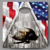 Lets Print Big Bald Multiple Eagle Combo on Wood Grain American Flag Cornhole Decal Wrap view 1