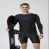 Topeter Adult Compression Padded Shirt Protective T-Shirt Rib Chest Back Shoulder Elbow Protector L view 2