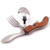 4-in-1 Camping Tableware Utensils, Portable & Detachable Stainless Steel Spoon Fork Knife & Bottle Opener Combo Set - Travel, Backpacking Cutlery Multitool view 1