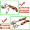 4-in-1 Camping Tableware Utensils, Portable & Detachable Stainless Steel Spoon Fork Knife & Bottle Opener Combo Set - Travel, Backpacking Cutlery Multitool view 3