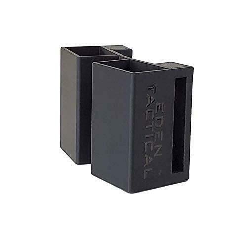 Double Magazine Pouch (OWB) for Smith & Wesson (S&W) Shield 9mm and .40 Cal Magazines, 2 in a Row, Adjustable Belt Loops fit: 1.5 inch and 1.75 inch Belts