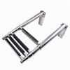 JLXJ Telescoping Swim Pool Boat Ladder, 4 Step Over Platform Extendable Ladders, for Marine Yacht/Pontoon, Stainless Steel, Load: 300kg view 2