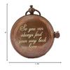Engraved Personalized Baptism Compass - Antique Vintage Sundial Brass Compass, Poem Compass God is with You Wherever You Go Gift for Men, Father Gift, Daughter Gift view 2
