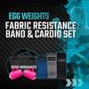 Cardio Max 3.0 lb Hand Dumbbell Set of 2 (1.5 lb Each Egg Weight) + Fabric Resistance Bands Set of 3 for Fitness, Workout, Shadowboxing, Yoga, and More for Men and Women (Pink) view 4