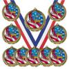 10 Pack of Male Boys Gymnastics Gold Medals Trophy Award with Neck Ribbons MY512 view 1