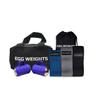 Cardio Max 3.0 lb Hand Dumbbell Set of 2 (1.5 lb Each Egg Weight) + Fabric Resistance Bands Set of 3 for Fitness, Workout, Shadowboxing, Yoga, and More for Men and Women (Purple) view 1