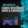 Cardio Max 3.0 lb Hand Dumbbell Set of 2 (1.5 lb Each Egg Weight) + Fabric Resistance Bands Set of 3 for Fitness, Workout, Shadowboxing, Yoga, and More for Men and Women (Purple) view 4