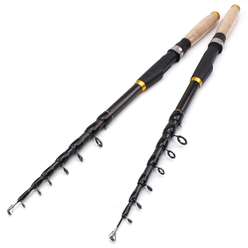 H/A ZYHYD Multifunctional Folding Lure Fishing Rod, Carbon Fiber Bait Fishing Rod with Cork Handle, Portable Travel Rod, Bass Fishing Equipment 1.8M-3.6M ZYHYD (Size : 2.7 m)