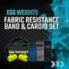 Cardio Max 3.0 lb Hand Dumbbell Set of 2 (1.5 lb Each Egg Weight) + Fabric Resistance Bands Set of 3 for Fitness, Workout, Shadowboxing, Yoga, and More for Men and Women (Lime Green) view 4