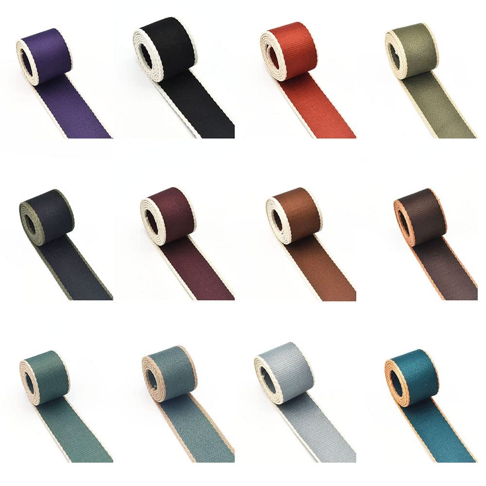 38mm Width Cotton Webbing Striped Polyester Webbing with Diamond Pattern Dog Collar Webbing Key Fob Webbing Knit Tape Ribbon Trim-1.5inch (1)