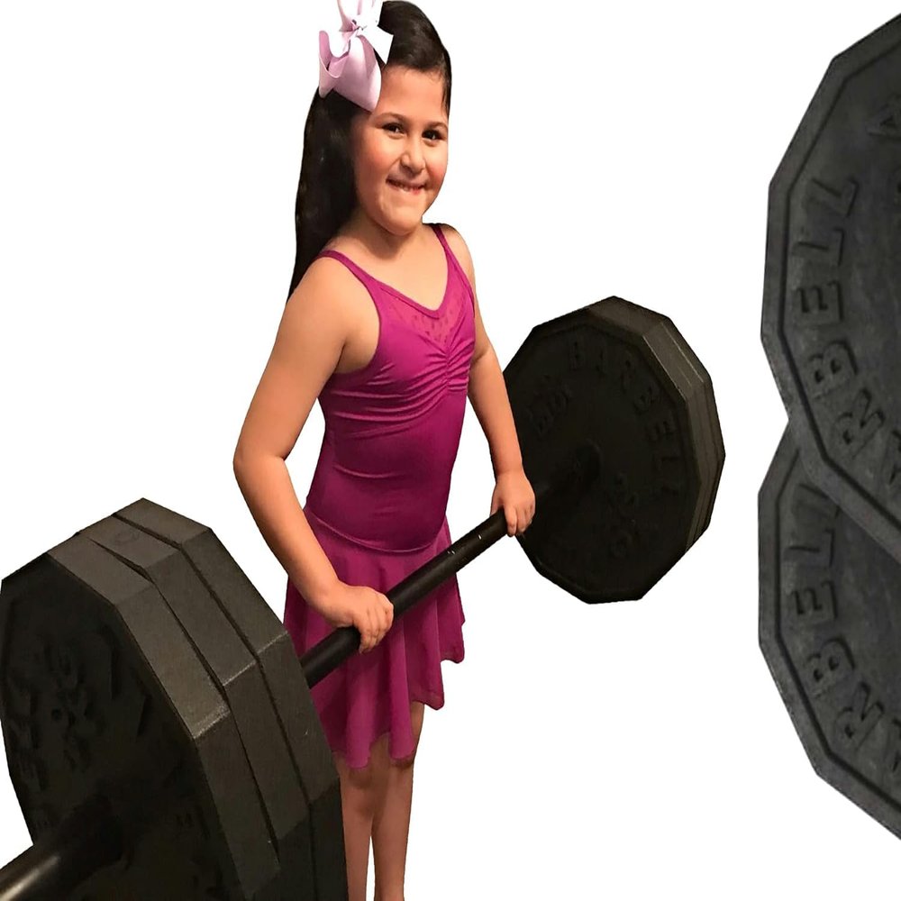 Fake Weights Not 45lb Weight Plates Durable High Density Foam Olympic Style 45 lb Barbell 1 Pair Prop for Strength Bodybuilding Barbell Bar Not Included