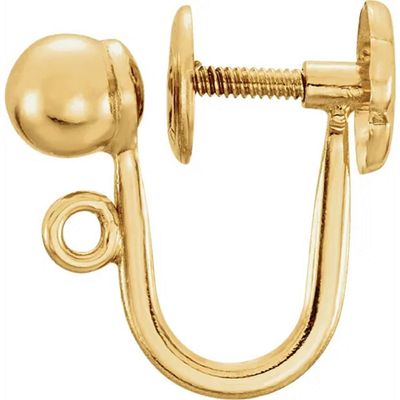 14K Yellow 4 mm Ball Earring Top with Screw Back (sterling-silver)
