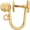 14K Yellow 4 mm Ball Earring Top with Screw Back (sterling-silver) view 1