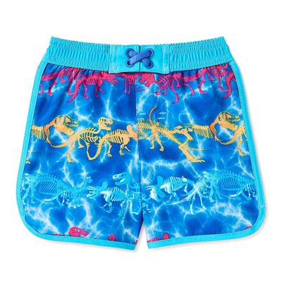 Wonder Nation Clothing Dino Skeletons Really Royal Blue Swim Trunk Shorts - 12 Months