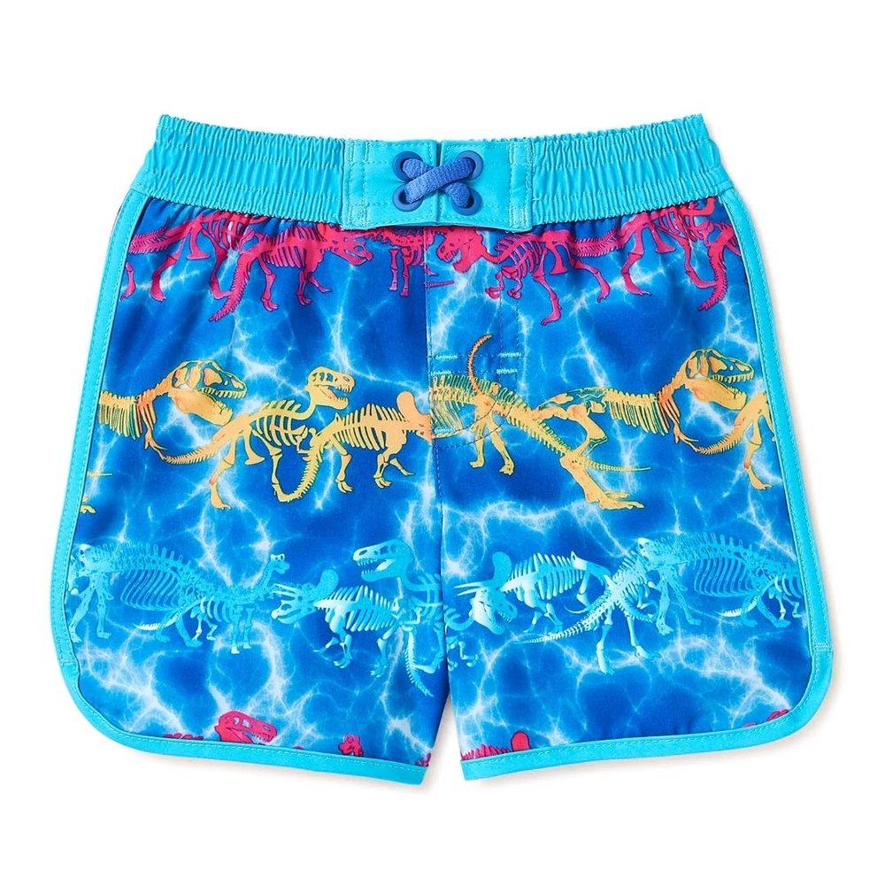 Wonder Nation Clothing Dino Skeletons Really Royal Blue Swim Trunk Shorts - 12 Months