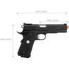 Lancer Tactical x Army Armament Full Metal R30 1911 Gas Blowback Airsoft Pistol Black 350 FPS view 2