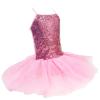 KKmeter Kids Girls' Sequined Ballet Tutu Dress Princess Ballerina Leotard Outfit Dancewear Costumes (Pink, 7-8) view 2