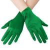 EORUBE Short Opera Satin Gloves for Women - Wrist Length Banquet Tea Party Halloween Costume (Smooth 8.6" - Green) view 1