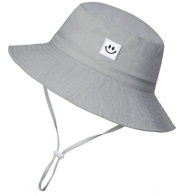 Baby Sun Hat Toddler Bucket Hat for Boys 2-7 Years Smile Face Grey