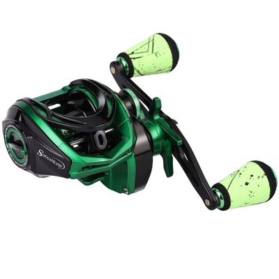 Sougayilang Baitcasting Reel 18LB Carbon Fiber Drag Baitcasters Unequaled Affordable High-tech Innovation Baitcast Fishing Reels - Green -Left Handed