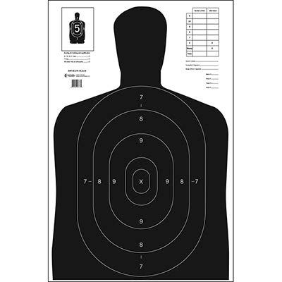 48 Pcs, 23" x 35" B-27E Economy Target (Black) - All Weather Resistant Target On Heavy Paper