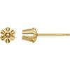 14K White 2.4 mm Round Buttercup Earring Mounting (yellow-gold) view 2