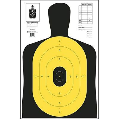 24 Pcs, 23" x 35" B-27E-Yw High Visibility Fluorescent Yellow and Black Target
