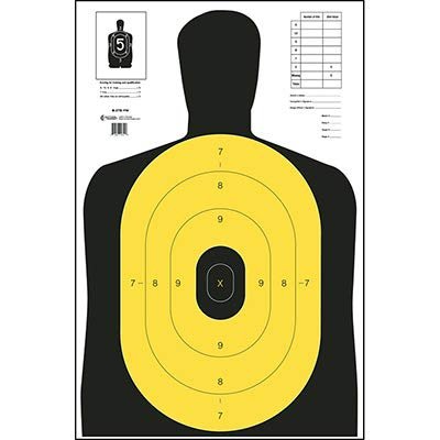 24 Pcs, 23" x 35" B-27E-Yw High Visibility Fluorescent Yellow and Black Target