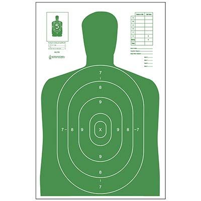 100 Pcs, 23" x 35" B-27E Economy Target (Green) - All Weather Resistant Target On Heavy Paper
