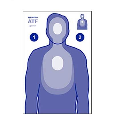 100 Pcs, 23" x 35" Bureau of ATF Transitional Target(Blue) - All Weather Resistant Target On Heavy Paper