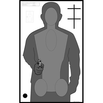 100 Pcs, 24" x 40" Ohio Opota Qualification Target (Version 2)(Black & Gray) - All Weather Resistant Target On Heavy Paper