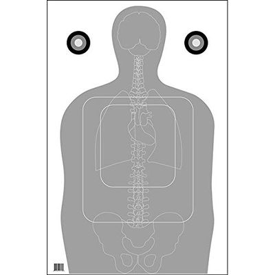 24 Pcs, 23" x 35" Tq-15 Qualification Target(Gray) W/Vital Anatomy