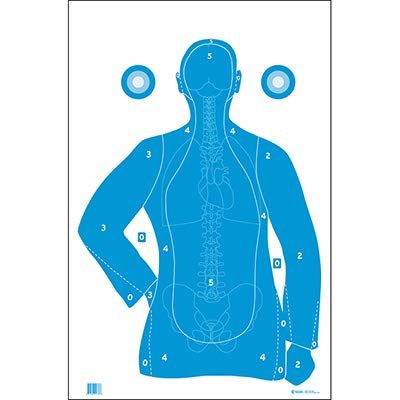 100 Pcs, 23" x 35" B-21E Qualification Target(Blue) W/Vital Anatomy