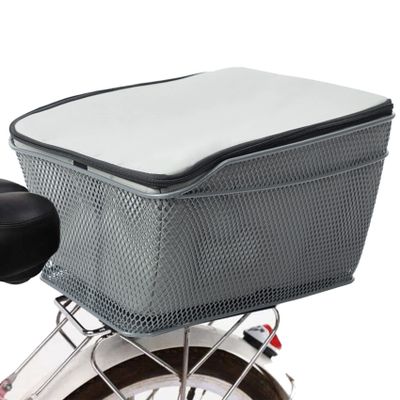 Lixada Rear Bike Basket with Waterproof Fabric Case, Metal Wire Bike Cargo Basket Fits Most Adult Bikes, Large Bicycle Basket Rear Rack Bike Basket for Pet, Shopping, Grocery, Commuting, Picnic