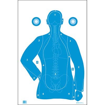 24 Pcs, 23" x 35" B-21E Qualification Target(Blue) W/Vital Anatomy
